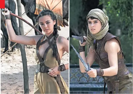  ??  ?? The Sand Snakes, from left, Obara (Keisha Castle-Hughes), Nymeria (Jessica Henwick) and Tyene (Rosabell Laurenti Sellers).