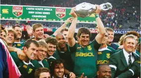  ??  ?? Big deal: Springboks win the 2009 Lions series