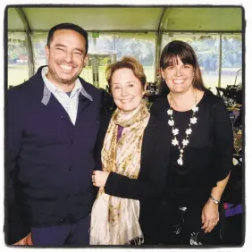  ?? Photos by Catherine Bigelow / Special to The Chronicle ?? Rec & Park’s Phil Ginsburg (left), Alice Waters and botanical garden’s Stephanie Linder.