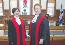  ?? CP PHOTO ?? Pamela Williams, left, Chief Judge of the Provincial and Family Courts of Nova Scotia, and Judge Amy Sakalauska­s are seen at provincial court in Halifax.