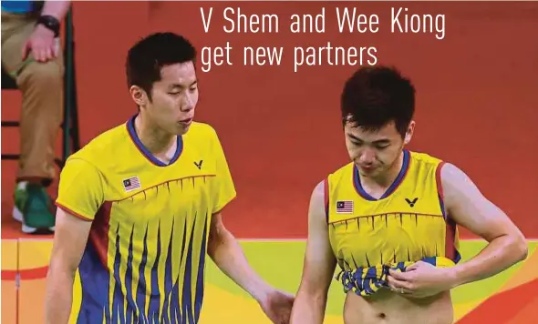  ??  ?? The pairing of Goh V Shem (left) and Tan Wee Kiong is all but at an end.