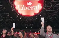  ?? GRAHAM HUGHES / THE CANADIAN PRESS FILES ?? Rank and file Liberals attend a convention in 2014. Officials say the party now has more monthly grassroots donors than at any time in its history.