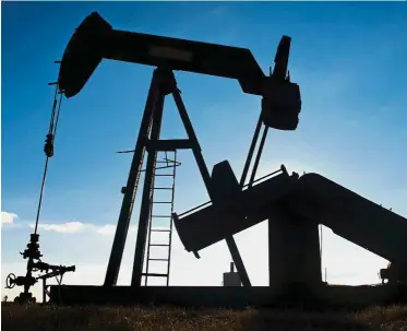  ??  ?? Uptrend: A pump jack operates in an oil field near Corpus Christi, Texas. While oil has rebounded the past two weeks, prices have struggled to hold above US$50 a barrel this year as rising US output stifles supply curbs led by Opec. — Bloomberg