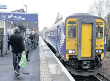  ??  ?? Second-class service? Rail users at East Kilbride’s station