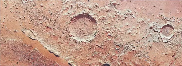  ?? ESA / MARS EXPRESS ?? La superficie de Marte, que hoy está seca, albergó grandes cantidades de agua líquida en el pasado: los nuevos datos indican que ya era gélida hace 3.500 millones de años