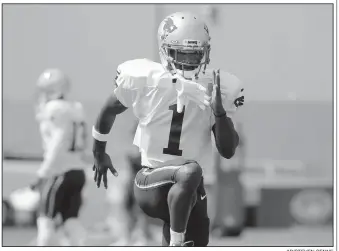  ?? AP/STEVEN SENNE ?? New England Patriots wide receiver Antonio Brown works out during practice on Wednesday in Foxborough, Mass.