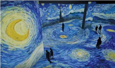  ?? SUPPLIED ?? Opening July 30 and running through the end of August, this immersive art exhibit breathes new life into Van Gogh’s iconic
works, including “The Starry Night”, “Sunflowers” and “Cafe Terrace at Night.”