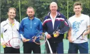  ??  ?? Men’s doubles finalists, from left: Patrick Thomassen, Matt Newman, Graham Miles and Ben Keighley