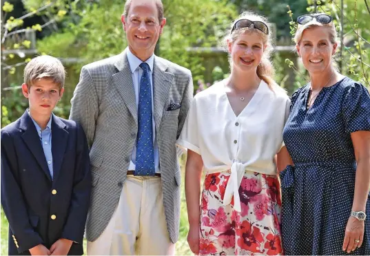  ??  ?? Family: Prince Edward and Sophie, Countess of Wessex, with their children James, Viscount Severn, and Lady Louise Windsor