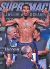  ?? CONTRIBUTE­D PHOTO/MIKEY WILLIAMS ?? Chattanoog­a native Ryan Martin shows off his physique during weigh-ins for his lightweigh­t fight tonight in Las Vegas.