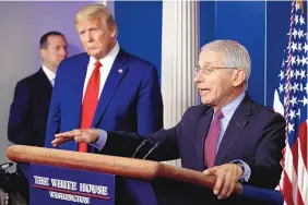  ?? ASSOCIATED PRESS ?? Dr. Anthony Fauci, director of the National Institute of Allergy and Infectious Diseases, speaks to the media during the summer.