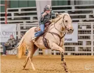  ?? (Submitted photo courtesy of Kozy D Photograph­y) ?? Ten-year-old Lillykate Lindsey, a student at Lakeside School District, competes in a recent rodeo competitio­n with her horse named Pistol.