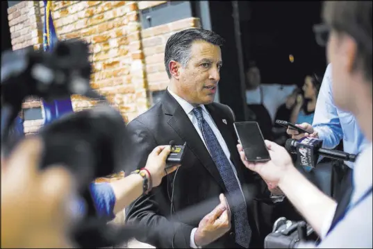  ?? Chase Stevens Las Vegas Review-Journal @csstevensp­hoto ?? Gov. Brian Sandoval says in-depth analysis is needed to determine the cause of the Clark County School District budget deficit.