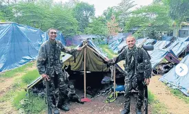  ??  ?? For more than a month, Guidicelli (right) shared a tent with Philippine Military Academy cadet Joshua Cañete at Camp Tecson in San Miguel, Bulacan.