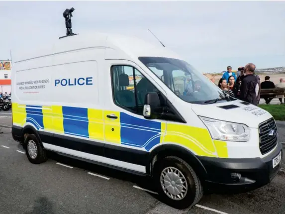  ?? (Photograph­y by Liberty) ?? A South Wales Police van mounted with cameras