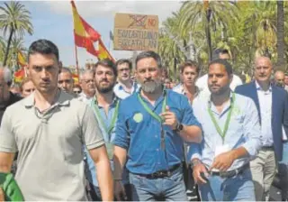  ?? // A. QUIROGA ?? El líder de Vox, Santiago Abascal, pide aplicar el 155 en Cataluña
