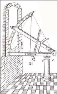  ?? Courtesy of Monty Robson / Contribute­d image ?? Diagram of a sextant used by Tycho Brahe to measure the heavens.
