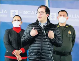  ?? CORTESíA ?? Francisco Barbosa, fiscal General de la Nación, durante una rueda de prensa.