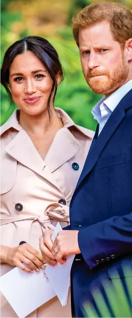  ??  ?? Hopes scuppered: The Duke and Duchess of Sussex