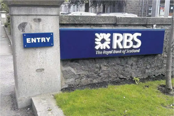  ??  ?? COST OF CLOSURE: RBS customers in Stonehaven, Banchory and Westhill will soon have to travel to the Queen’s Cross branch in Aberdeen for face-to-face banking