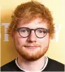  ??  ?? Superstar...Ed Sheeran