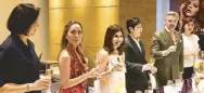  ??  ?? The author (center) proposes a toast during the Charriol lunch at the Grand Hyatt Manila. With her in the photo are (from left) Luzanne Manlapit, Marga Nograles, Ambassador Kok Li Peng, Thibaud Jaouen and Ginggay Hontiveros Malvar.