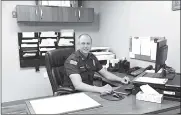  ?? Photo submitted ?? Johnsonbur­g Borough Police Department was one of six organizati­ons to receive a grant from the Johnsonbur­g Area Endowment Fund in 2022. Police Chief Clopp is pictured with the new office desk, chair, wall cabinet and filing system purchased with the grant monies they received. The 2023 grant cycle is now open with applicatio­ns being accepted through June 30.