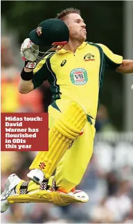  ??  ?? Midas touch: David Warner has flourished in ODIs this year