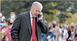  ?? PATRICK SEMANSKY/AP ?? White House chief of staff Mark Meadows has been diagnosed with the coronaviru­s.