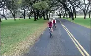  ?? NWA Democrat-Gazette/FLIP PUTTHOFF ?? Karen and Tom Mowry of Nob Hill bike through the LBJ ranch, now a national park in central Texas.