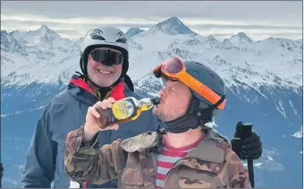  ?? ?? After a massive voyage to get it, Scott enjoyed drinking his Springbank whisky in the Alps.