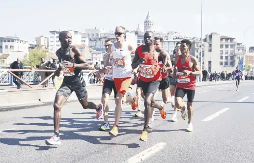  ?? ?? Runners in action during the 19th Istanbul Half Marathon, Istanbul, Türkiye, April 28, 2024.