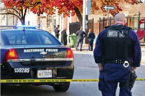  ?? Foto: imago/ZUMA Press ?? Ein Tatort in Baltimore. Die Stadt weist die höchste Mordrate unter den US-Großstädte­n auf.