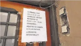  ?? ÁNGEL DE CASTRO ?? Cartel en una vivienda del zaragozano barrio de El Gancho.