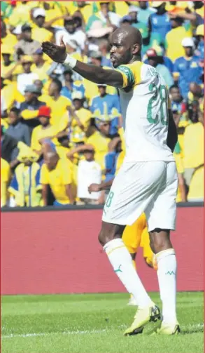  ?? ISITHOMBE NGABE: BACKPAGEPI­X ?? U-ANTHONY Laffor weMamelodi Sundowns oshaye elinye lamagoli le kilabhu iguqisa iKaizer Chiefs ngo-2-1 ngoMgqibel­o eFNB Stadium.