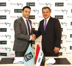  ??  ?? Ali Al-Zahid, CEO of Zain Iraq with Naji Bolous, MD of Memac Ogilvy Beirut