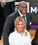  ?? ROBERT HANASHIRO/USA TODAY SPORTS ?? Magic Johnson stepped down as president of Jeannie Buss’ Lakers.