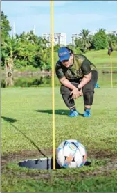  ?? AFP ?? Jamiatul said she had considered golf ‘such a boring game’ but was rather taken by footgolf.