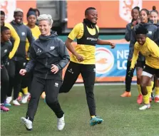  ?? / Supplied ?? Janine van Wyk and Thembi Kgatlana having fun during Banyana Banyana’s training.