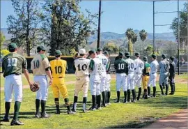  ?? Royal High ?? SIMI VALLEY ROYAL players wear No. 10 jerseys in honor of Jesse Esphorst Jr., who wore the number for South Torrance High. Esphorst died in a March 7 crash.