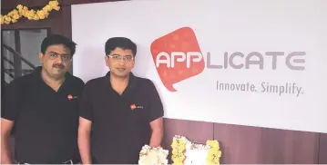  ??  ?? Applicate founders Deepak Rewadi and Ranjeet Kumar