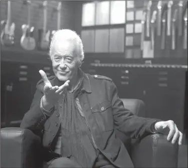  ?? Rebecca Cabage/Invision/AP ?? Zeppelin: This Oct. 10 photo shows Jimmy Page posing for a portrait at the Fender Factory in Corona, Calif. Page reflects on the wild year of 1968, when the Yardbirds crashed and Led Zeppelin was born.