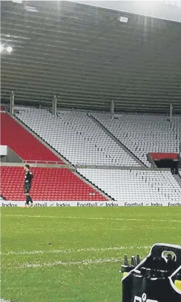  ??  ?? Sunderland head coach Lee Johnson on the touchlines at the Stadium of Light. All pictures by Frank Reid.