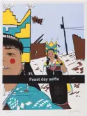  ??  ?? “Feast Day Selfie,” edition 2/20, 2016 silkscreen on paper, 19x12 inches by Jason Garcia (K’ha Po Owingeh-Santa Clara Pueblo.)