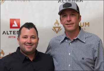  ?? PROVIDED BY PODIUM PICTURES ?? Brett Rapkin, left, co-director of new documentar­y on mental health in mountain communitie­s called “The Paradise Paradox,” with former Olympic ski racer Bode Miler, who was involved as an executive producer.