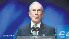  ?? (AP FOTO) ?? INDEPENDEN­T PREXY BET. This Dec. 3, 2015 file photoshows former New York mayor Michael Bloomberg speaks during the C40 cities awards ceremony, in Paris. Bloomberg is taking some early steps toward launching a potential independen­t campaign for President.