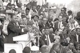  ?? AP FILE ?? The Rev. Martin Luther King Jr. speaks to thousands during his “I Have a Dream” speech Aug. 28, 1963, in front of the Lincoln Memorial in Washington.