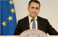  ?? AP ?? In conferenza stampa.Il vicepremie­r Luigi Di Maio ieri a Palazzo Chigi