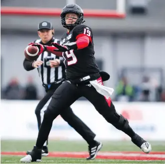  ?? JEFF McINTOSH/THE CANADIAN PRESS ?? At 28, Bo Levi Mitchell is in the prime of his career. Calgary’s star quarterbac­k is the reigning CFL Most Outstandin­g Player and Grey Cup MVP.