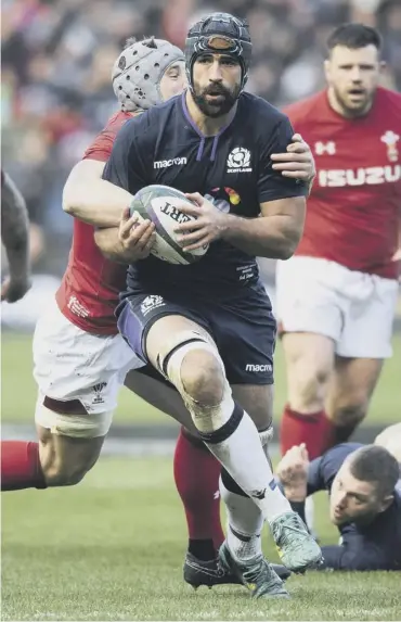  ??  ?? 0 Scotland’s Josh Strauss in action against Wales in last year’s Six Nations fixture.